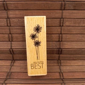Hampton Art Studio G Rubber Stamp You're The Best Flowers Card Making 3" x 1" - Picture 1 of 4
