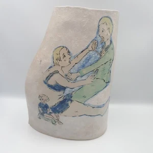Fine Arts Large ceramic Vase Unsigned Disturbing Grayson Perry inspired? - Picture 1 of 14