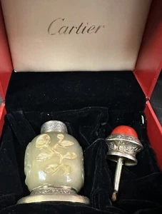 Vintage Cartier Snuff Bottle Lighter circa 1930s Carved Jade with Custom Box - Picture 1 of 8