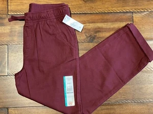 New Boys Wonder Nation Pull-On School Uniform Pants Size Large Maroon - Picture 1 of 1