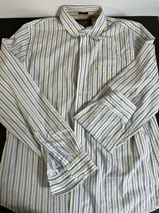 Abercrombie & Fitch Muscle Fit Long Sleeve Button Down Men's LRG White/blu/ylw! - Picture 1 of 7
