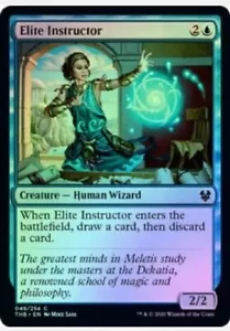 Elite Instructor FOIL Theros Beyond Death NM Blue Common MAGIC MTG CARD - Picture 1 of 1