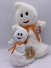 TY Beanie Buddy And Beanie!! SPOOKY the Ghost 12.5 And 6 inch Set