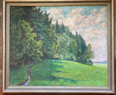 Ernst Moritz Werndl-Schollenried 1893 Munich pintura al óleo borde del campo 1925 Foto 1 de 4