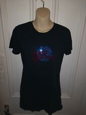 Planet Hollywood Rhinestone Black Ladies T-shirt Size XL VGC