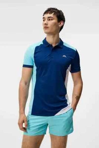 Polo J. LINDEBERG UOMO Marc Regular Fit ESTATE BLU GOLF MEDIUM NUOVA CON ETICHETTE - Foto 1 di 11