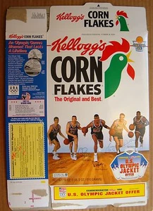 KELLOGGS 1991 ~CORN POPS~DREAM TEAM BALONCESTO PÁJARO/STOCKTON/MULLIN/CAJA DE CEREALES - Imagen 1 de 2
