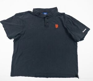 VTG San Francisco Giants Shirt Adult 2XL XXL Black Short Sleeve Polo Baseball