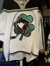 wilkes barre scranton penguins St. Patrick’s Day Authentic  jersey Size 58