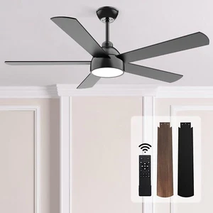 Ceiling Fans with Lights, 52inch Downrod Ceiling fan with Remote Control, 5 B... - Picture 1 of 8