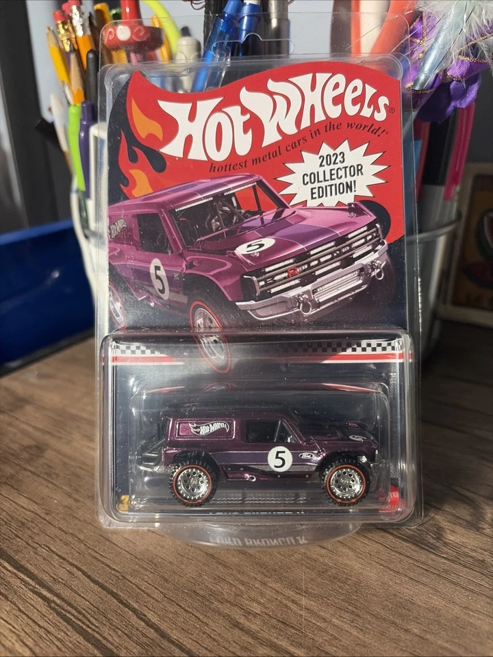 Ford Bronco R Kroger 2023 edición coleccionista Hot Wheels púrpura por correo Foto 1 de 3