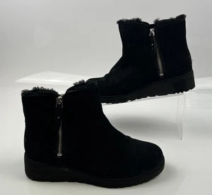 UGG Damen Stiefeletten Shala schwarz Keilsohle Größe UK 5,5 Reißverschluss - getragen Wildleder - Bild 1 von 11