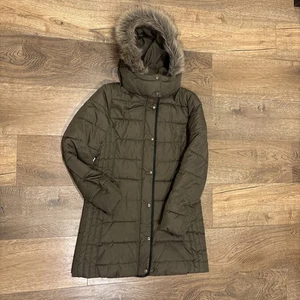 Old Navy Puffer Coat Women's XS Olive Green Oversized Hood - Picture 1 of 6