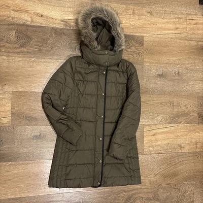 Old Navy Puffer Coat Women's XS Olive Green Oversized Hood - Image 1 of 4