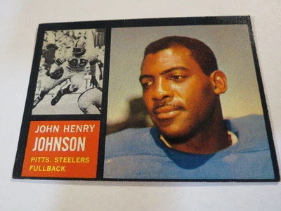 Juego de fútbol americano Topps 1962, #129 John Henry Johnson, Pittsburgh Steelers, en muy buen estado/en muy buen estado Foto 1 de 4
