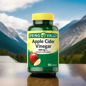 Spring Valley Apple Cider Vinegar Dietary Supplement Capsules 450mg - 100CT 9/26 - Picture 1 of 1