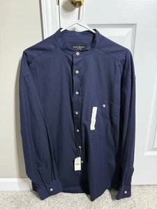 Yves Saint Laurent Pour Homme Vintage Button Up L Mens L/S Band Collar Shirt NWT - Picture 1 of 10