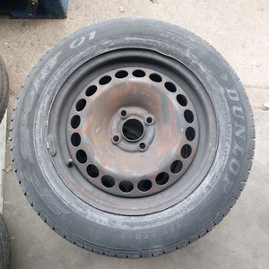 VAUXHALL CORSA D 2007-14 STEEL WHEEL 15" BAD TYRE Stock Image Used Tyre May Vary - Picture 1 of 5