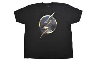 The Flash Mens DC Comics Superhero Bolt Logo Black Shirt New L, XL, 3XL - Picture 1 of 5