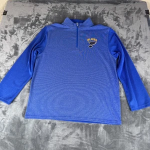 St. Louis Blues Herren L 42/44 blau NHL Hockey Quarter Zip Pullover bestickt - Bild 1 von 9