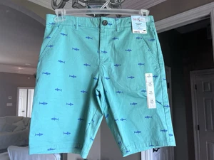 Summer Vibes Seafoam Green With Blue Sharks Shorts Boys Size 16 NWT - Picture 1 of 3
