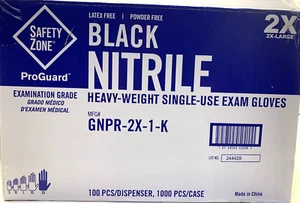 Safety Zone PROGUARD schwarze Handschuhe GNPR-2X-1-K **Etui mit 1000**, 2X-Large - Bild 1 von 5