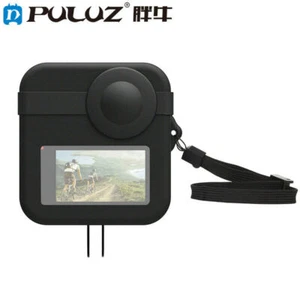 PULUZ for GoPro Max Dual Lens Caps Case + Body Silicone Protective Case Black - Picture 1 of 6