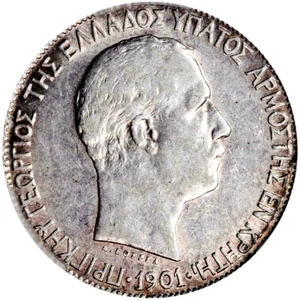 1901 Kreta Drachme, PCGS VZ 45 - Bild 1 von 4