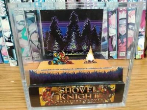 Shovel Knight Campfire Handmade Diorama - Gameboy / Retro Gaming Cube - Fanart - Picture 1 of 5