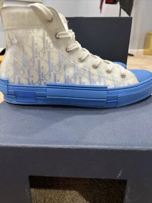 Dior B23 High-Top Sneaker With Gradient Blue Dior Oblique Canvas Men's EU44 Us11 - Image 1 of 4