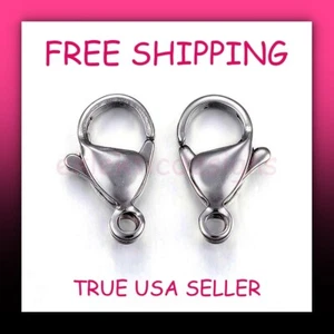 13mm x 8mm 10pcs 304 Surgical Stainless Steel Lobster Clasps Claws FREE SHIP - Picture 1 of 6
