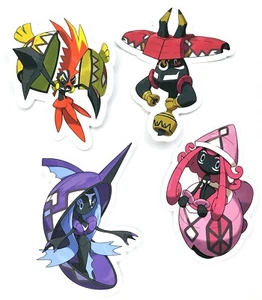 Tapu Bulu, Fini, Koko, Lele - 4 Vinyl Legendary Sun and Moon Sticker Set - Picture 1 of 5
