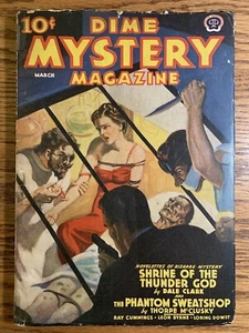 DIME MYSTERY MAGAZINE March 1939 Vintage Pulp FINE - Picture 1 of 12