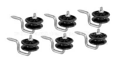 N.6 Isolateurs Angle pour Fil Et Cordes Électriques Roue Tournant Boulon A Bois - Photo 1/2