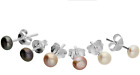 Silver Pearl Earrings 3 Pairs 925 Sterling Silver Stud Cultured Freshwater Stud