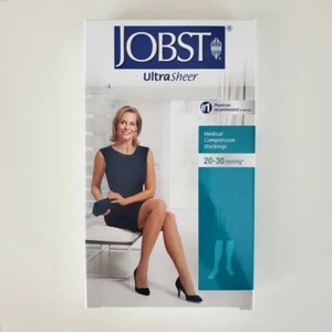 JOBST UltraSheer 20-30 mmHg Knee High Compression Stockings Cl. Black Size Large - Picture 1 of 3