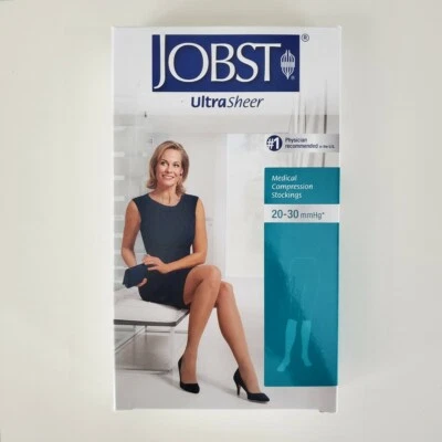 JOBST UltraSheer 20-30 mmHg Knee High Compression Stockings Cl. Black Size Large - Image 1 of 3