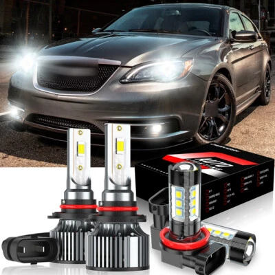 Para Chrysler 200 2013-2015 - 4x faros LED haz alto bajo + bombillas antiniebla Foto 1 de 4