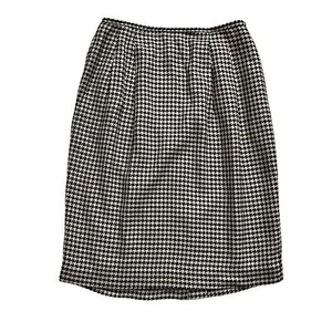 Jones New York Vintage Houndstooth Pencil Skirt Classic Career Tan Brown Sz 10 - Picture 1 of 8