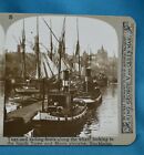 Stereoview Photo Sweden Stockholm Tugs & Sailing Boats & South Town Realistic