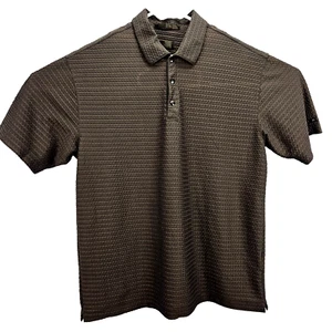 Tiger Woods Men's Polo Shirt Size Large Short Sleeve Textured Brown Stretch - Picture 1 of 11