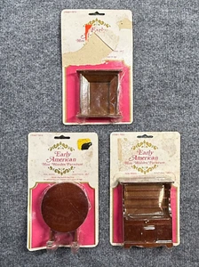 Lot of 3 Vintage Early American Dollhouse Miniature Furniture Wooden - Picture 1 of 11