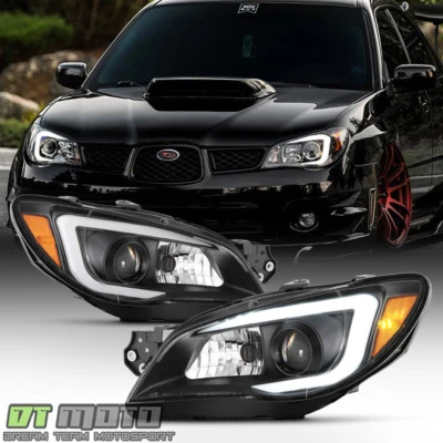 For 2006-2007 Subaru Impreza WRX LED DRL Tube Projector Headlights Left+Right - Image 1 of 4