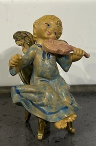 Depose Italy 3” Angel Playing Lyre Harp Christmas Decor Figurine Vintage Figure - Picture 1 of 5