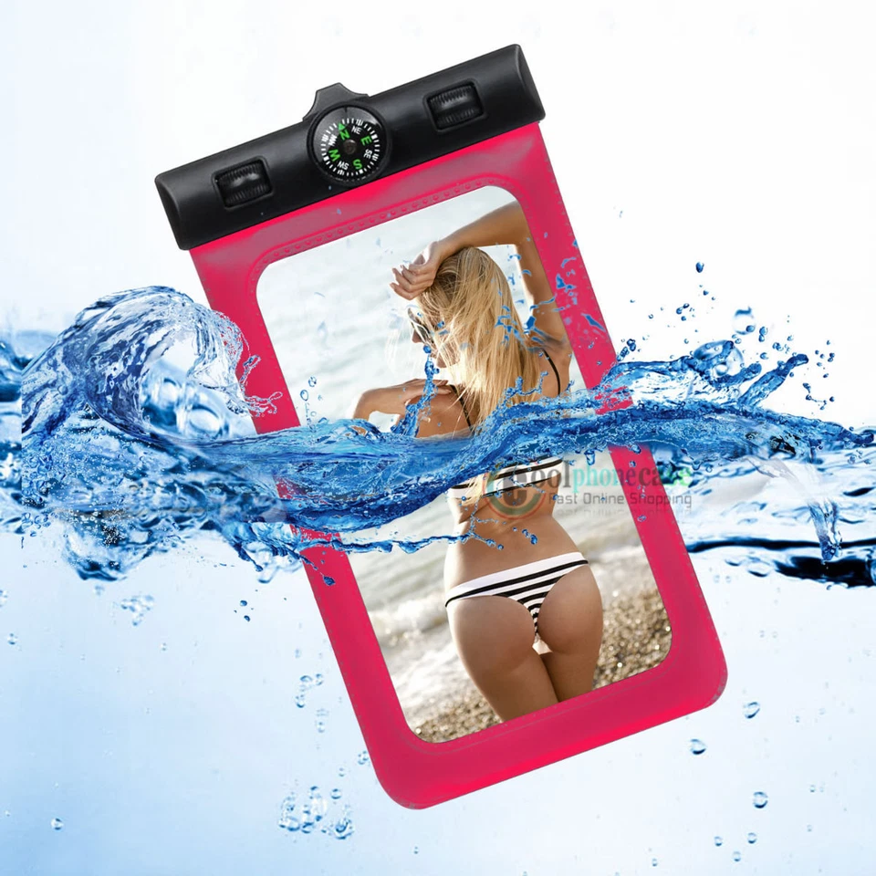 Waterproof Underwater Swimming Pouch Bag Dry Case Cover + Compass For Cell Phone - Image 1 of 4