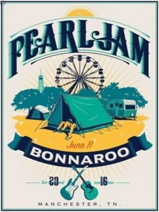 Pearl Jam Bonnaroo 2016 Poster Steve Thomas SE Vintage Festival Kunst Siebdruck - Bild 1 von 3