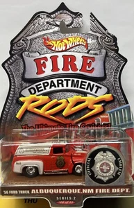 56 FORD TRUCK HOT WHEELS FIRE DEPARTMENT RODS ALBUQUERQUE NM FIRE DEPT SERIES 2 - Picture 1 of 11