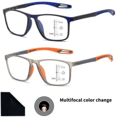 Gafas de lectura progresivas bifocales TR90 para hombre lectores presbicia deportiva flexibles Foto 1 de 4