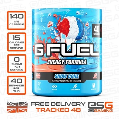 G Fuel Snow Cone Tub | Energy Drink Powder | 40 Servings | UK Seller | GFUEL