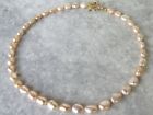 Pink Baroque Freshwater Pearl Necklace With A Gold Plated Clasp (cq51)